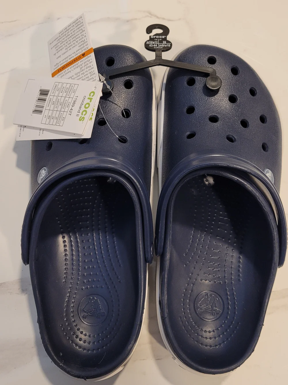 CROCS Navy and White Classic Clog Slide